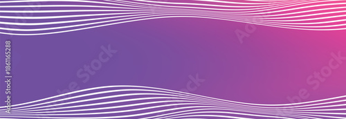 abstract white wave lines on pink purple gradient 