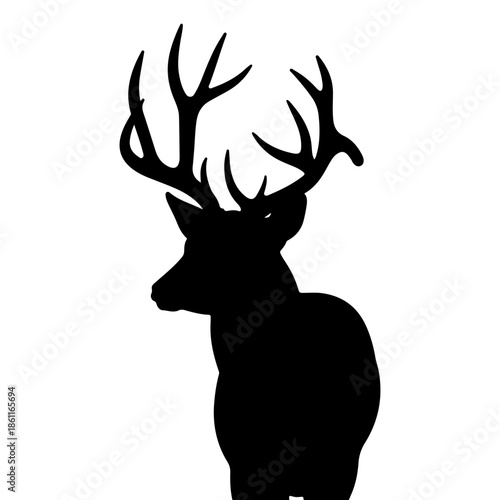 Majestic deer silhouette with impressive antlers Vector
