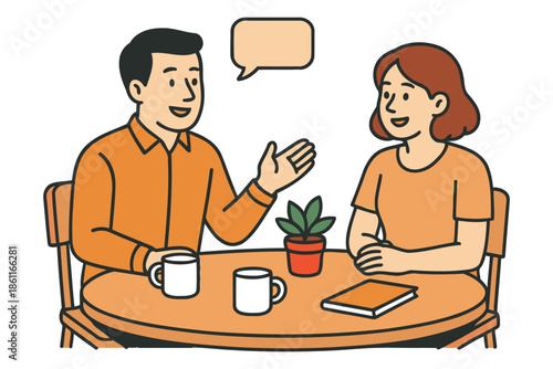 casual business networking meeting at cafe with coffee and conversation