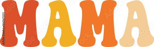 Vibrant gradient mama typography