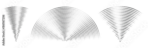  dotted sound wave signal set radial radio or music audio