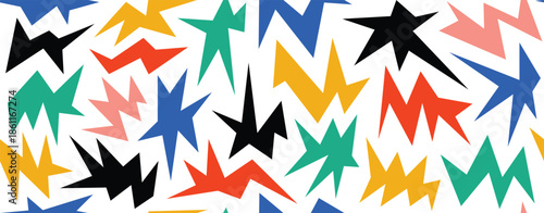 colorful irregular spark and twinkle seamless pattern 