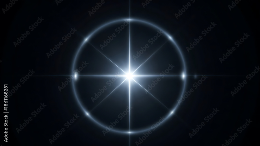 Obraz premium Bright light shining through a circular lens flare effect