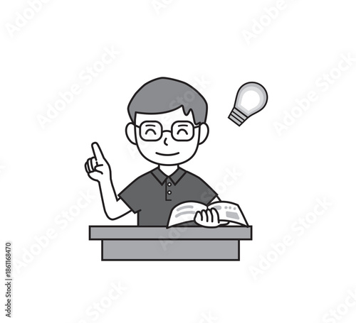 解説をする男性・吹き出し・コメント・先生