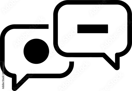 Speech bubble icon with messages. Minimalistic chat communication concept. Graphic symbol for app, web design, interface, UI, UX. Vector illustration