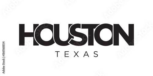 Houston, Texas, USA typography slogan design. America logo with graphic city lettering for print and web.