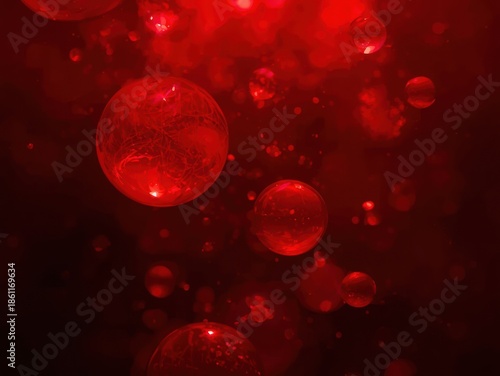 Illuminated red ornaments