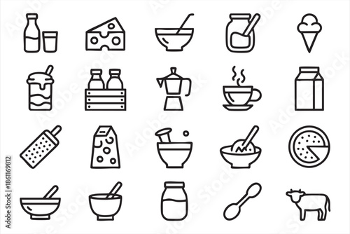 Dairy Food Icons for Nutrition Labels and Packaging Systems