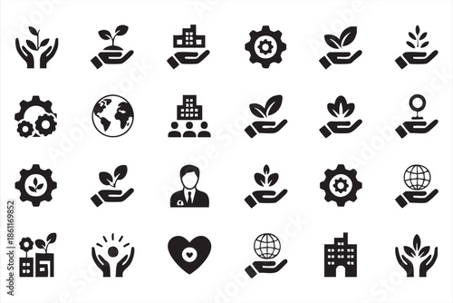 Sustainability and ESG Icons for Corporate Responsibility Reporting