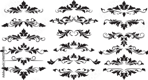 Elegant Calligraphic Flourishes and Victorian Style Page Decor