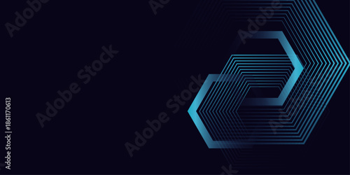 Dark blue black abstract presentation background. Linear Geometric Pattern in Light blue vector design ideal for presentation, banner, web, cover, poster, and corporate visuals. Vector dynamic shapes.