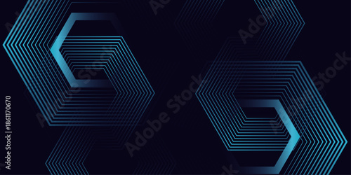 Dark blue black abstract presentation background. Linear Geometric Pattern in Light blue vector design ideal for presentation, banner, web, cover, poster, and corporate visuals. Vector dynamic shapes.