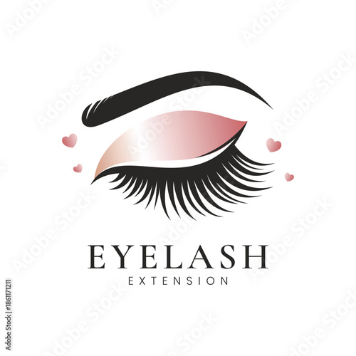 Elegant eyelash extension logo design