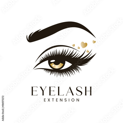 Eyelash extension beauty logo design