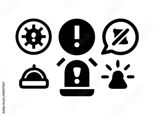 Emergency Alert and Medical Support Safety Icons