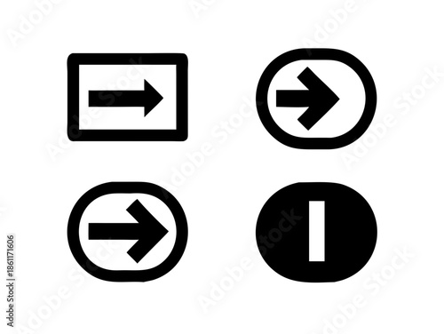 Free Download Black and White Minimalist Entry and Exit Directional Sign Icons - GFXLoad