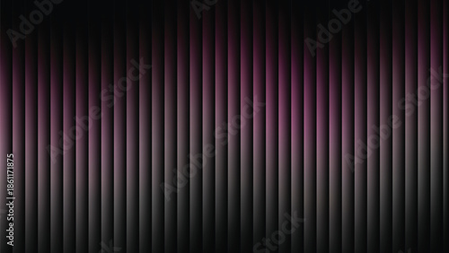 Glass ripple texture with dark gradient background and lilac light streaks. Futuristic distortion, moody abstract glow, reeded vertical blur. Vector illustration EPS