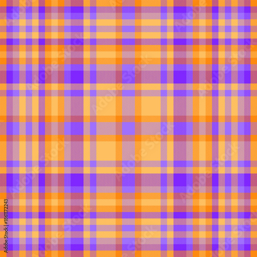 Outside check seamless background, valentine vector plaid tartan. Hippie texture fabric pattern textile in amber and indigo colors.