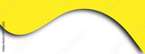 An abstract golden wave pattern creates a textured yellow background template with a light paper curl design for a blank business banner or document page illustration vector