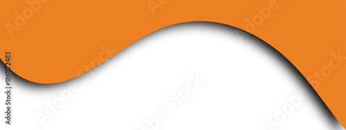 An abstract orange and gold vector wave background features a curled paper corner design on a blank template sheet with light textures and empty space for business card or document art