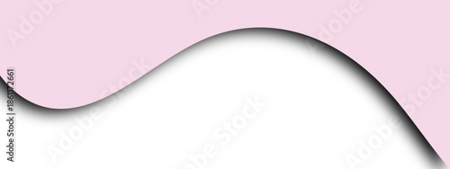 3D pink paper heart vector illustration with a curled corner and light wave pattern on an empty blank background frame for a business banner design