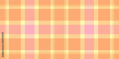 Layout background check texture, sale vector seamless plaid. Difficult pattern textile fabric tartan in orange and yellow colors.