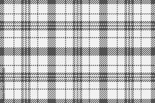 Tracery check vector texture, male textile tartan background. Thread pattern plaid fabric seamless in white and neutral colors.