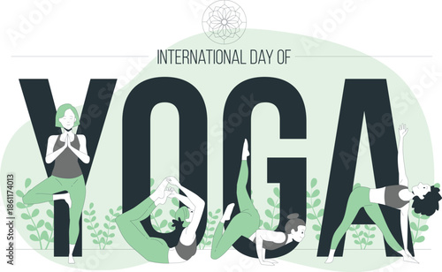 People practicing yoga on International Day of Yoga in a serene environment