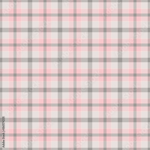 Ornamental textile background vector, soft fabric texture seamless. Order pattern tartan check plaid in white and light colors.