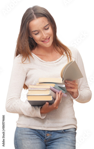Happy Female Student Holding Books 