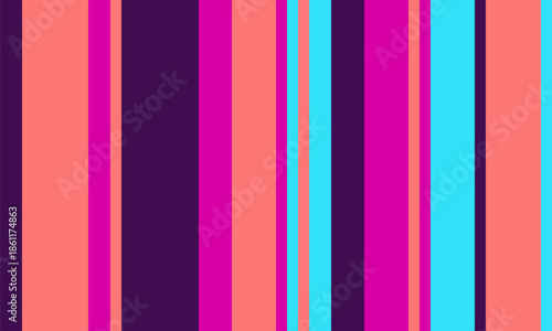 Vibrant vertical stripes in coral, fuchsia, teal, and deep purple create a dynamic, energetic pattern. Perfect for backgrounds, websites, textiles, or any design needing a bold, modern aesthetic.