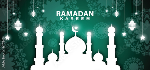 Ramadan Kareem Background Design. Greeting Cards, Banners, Posters. Vector Illustration.