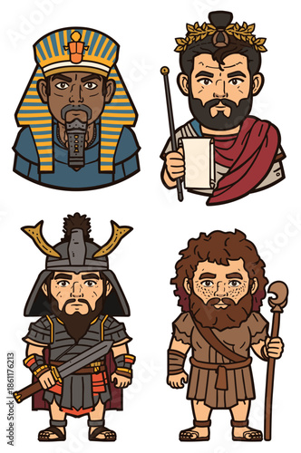 Ancient Warriors Collection Pharaoh Roman Samurai Greek.