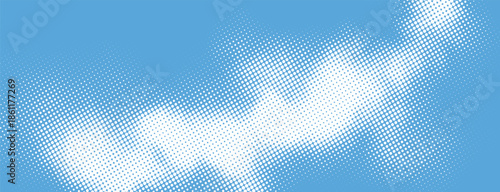  halftone cloud background white dotted clouds in blue sky