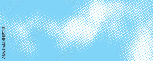 halftone cloud background white dotted clouds in blue sky
