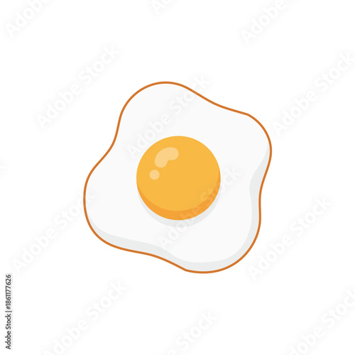 Sunny Side Up Egg Vector Illustration