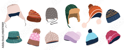 winter hats set wool caps knitted beanie hat with