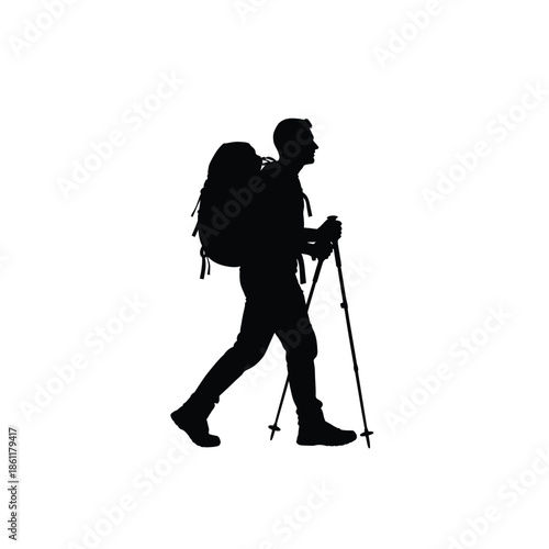 Hiker silhouette icon