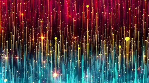 Abstract animated background of particles rising upwards