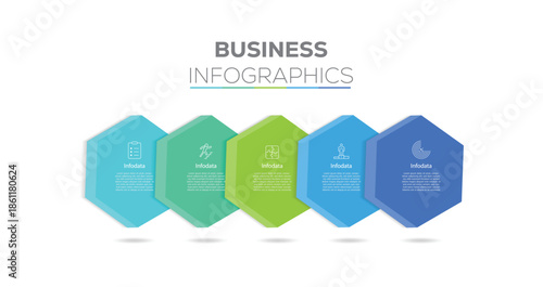 Business infographics with 6 option.