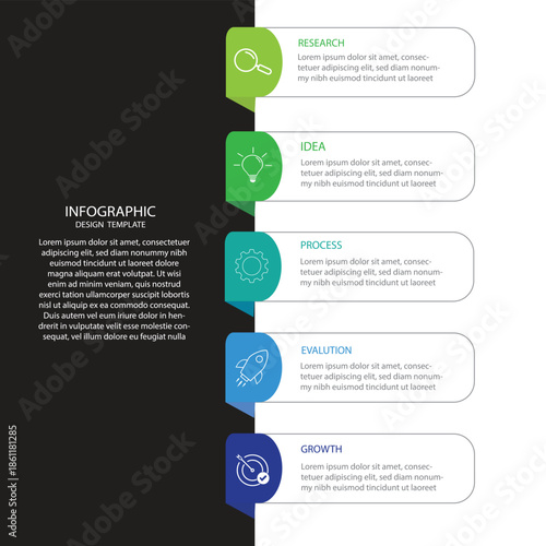 vector infographic template design element whit 5 option or step vector illustration	