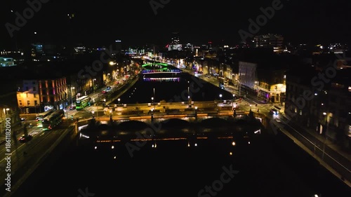 Wallpaper Mural 4K Cinematic Drone Footage of the heart of Ireland's capital after dark - Co. Dublin - Ireland_099 Torontodigital.ca