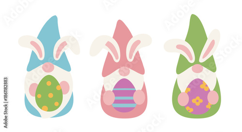 Cute Easter Gnome Set, Spring Holiday Flat Vector Illustration.
Adorable Spring Gnome Characters Flat Vector Design.
Easter Gnome Clipart Set, Cute Spring Gnome Illustration.
White background.

