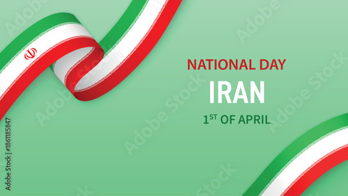 Iran Independence Day Ribbon Celebration Banner Design