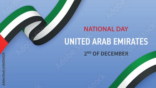 United Arab Emirates Independence Day Ribbon Celebration Banner Design