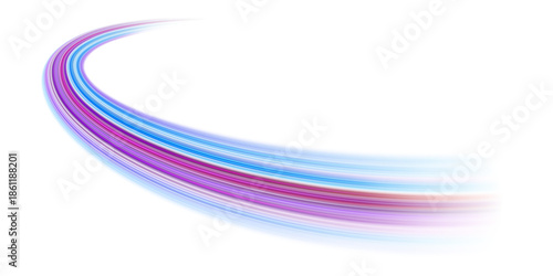 Futuristic neon speed light trail abstract technology glowing motion energy flow background. Movement pattern. PNG file.