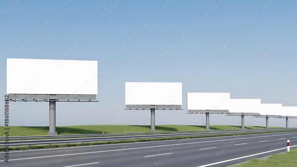 Obraz premium Blank Billboards on Highway