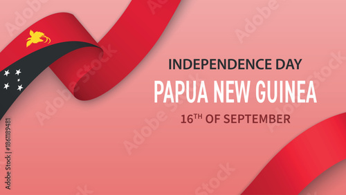 Papua New Guinea Independence Day Ribbon Celebration Banner Design