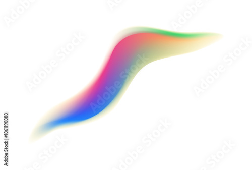 Abstract vibrant color wave flows gracefully across the bright white background suggesting digital energy or soft smooth transition element
