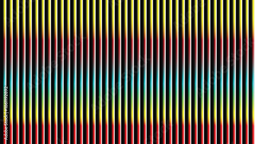 Vector art of vibrant multicolored striped pattern with red, yellow, blue, and black lines